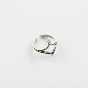 Metallic Ring Rhombus Silver