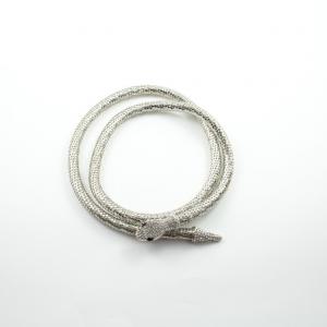 Metallic Necklace Silver Snake