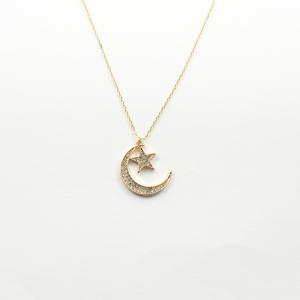 Necklace Crescent Moon Gold