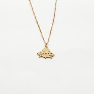 Necklace Flying Saucer Gold