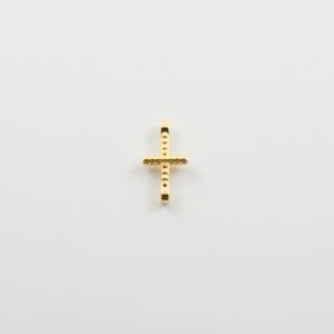 Metallic Motif Cross Gold 2cm