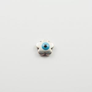 Metallic Motif Flower Eye Blue