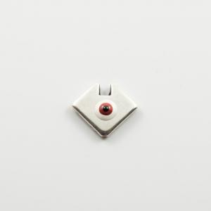 Metallic Motif Eye Red Rhombus