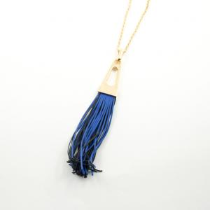 Necklace Gold Tassel Blue