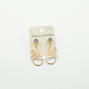 Earrings Sign of Peace Gold