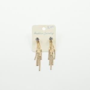 Σκουλαρίκια Κρόσσια Χρυσό Κρύσταλλα