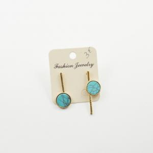 Earrings Gold Turquoise