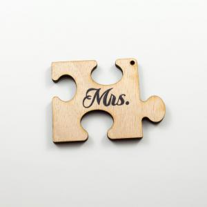 Wooden Puzzle Piece Mrs.