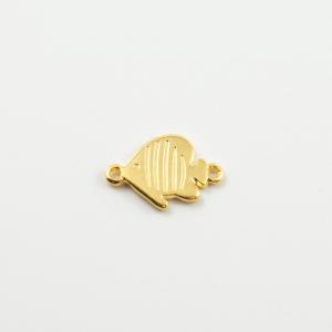 Μεταλλικό Ψάρι Δύο Άκρες Χρυσό