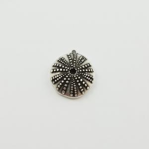 Metallic Sea Urchin Silver 2.5x2.2cm