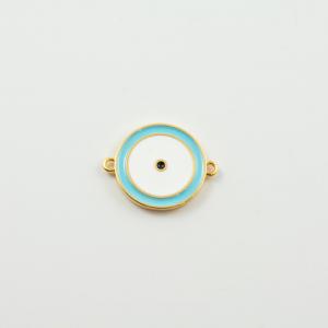 Μεταλλικό Μάτι Σμάλτο Λευκό-Γαλάζιο