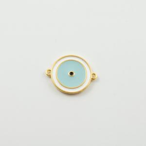 Metallic Eye Enamel Seafoam Blue-White