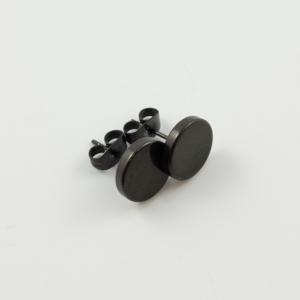 Σκουλαρίκι Τάπα Μαύρο 10mm