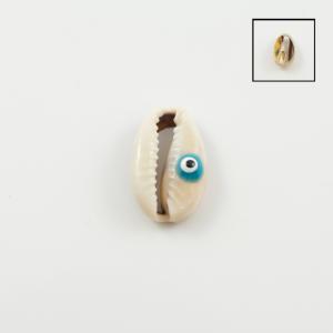 Decorative Shell Beige Eye Blue