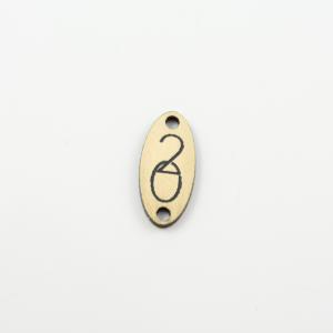 Acrylic Plate Oval 20 Gold