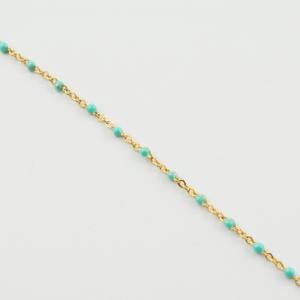 Rosary Turquoise Steel Gold