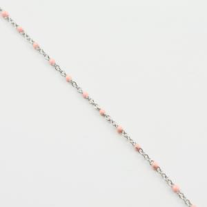 Rosary Pink Steel Silver