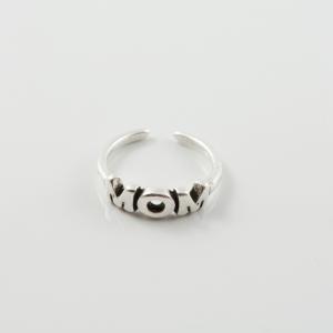 Metallic Ring "MOM" Silver