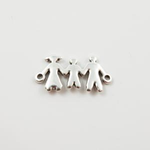 Metallic Motif Family Silver 3 Persons