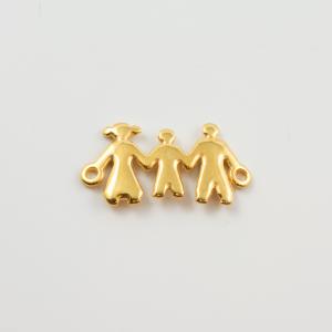Metallic Motif Family Gold 3 Persons