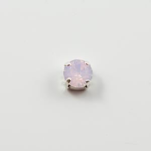 Bezel Silver Crystal Pink Opal