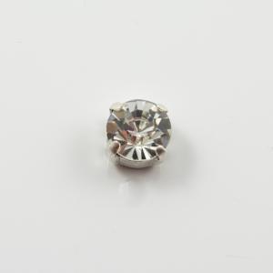 Bezel Silver Crystal White 10mm