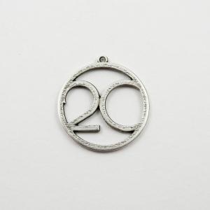Round Motif 20 Grained Silver