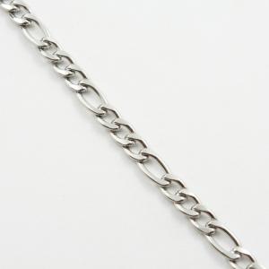 Steel Chain Figaro Silver 6.2mm