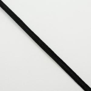 Rubber for Clothes Black Flat 6mm