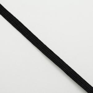 Rubber for Clothes Black Flat 8mm