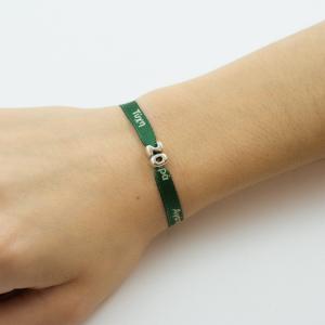 Bracelet Ribbon Green 20 Bead