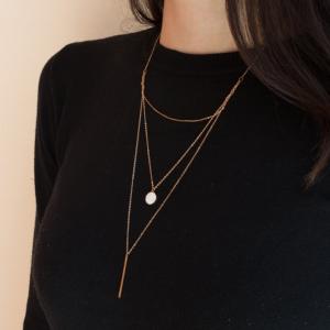 Necklace Chain Triple Bar Rose Gold