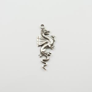Μεταλλικός Δράκος Ασημί 5.6cm