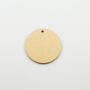 Wooden Motif Circle Gold 4cm