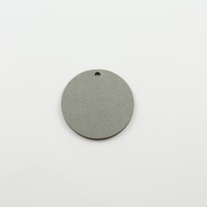 Wooden Motif Circle Carbon Gray 3.5cm