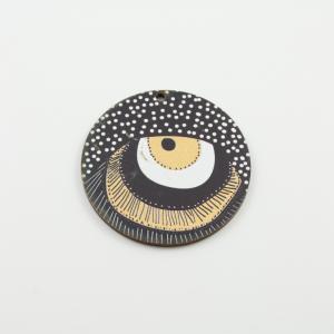 Wooden Eye Circle Black 5cm