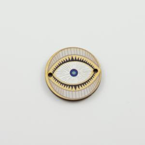 Ξύλινο Μάτι Κύκλος Λευκό 2.2cm
