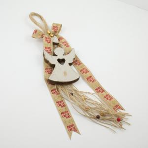 Charm Wooden Angel White