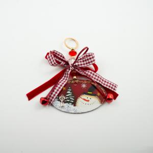 Oval Charm Red Snowman