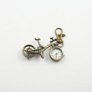 Key Ring Clock Bicycle Bronze