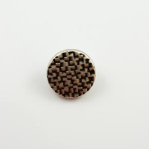 Acrylic Button Silver - Black 2.5cm