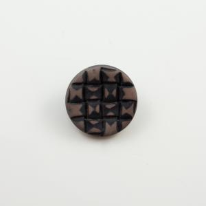 Ακρυλικό Κουμπί Μπεζ - Μαύρο 2.5cm