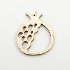 Wooden Pomegranate Perforated 5x6cm