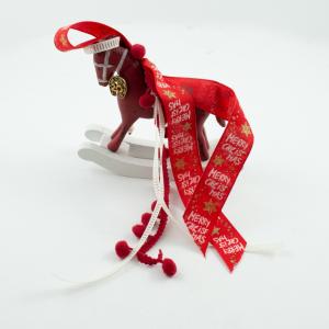 Γούρι Άλογο Vintage Μπορντό