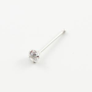 Σκουλαρίκι Μύτης Ασήμι Ζιργκόν 2.5mm
