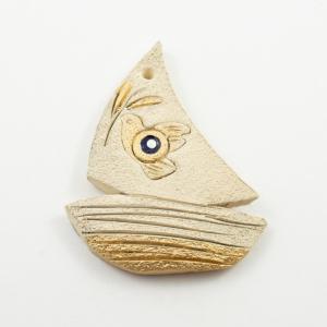 Ceramic Boat Ivory Dove 8.5cm