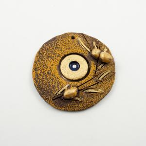 Ceramic Plate Brown Eye Olives 9cm