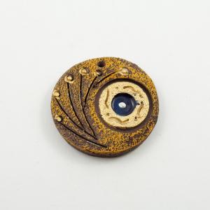 Ceramic Plate Brown Eye Mistletoe 6.5cm
