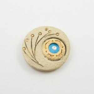 Ceramic Plate Ivory Eye Mistletoe 6.5cm
