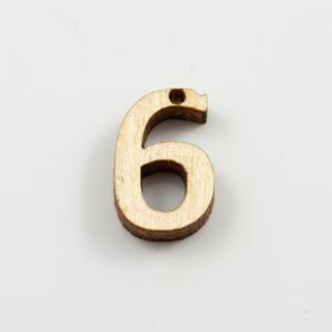 Wooden Number "6"